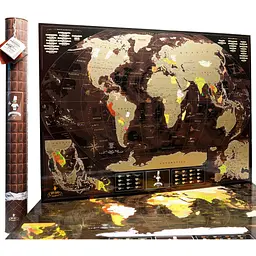 Скретч карта світу у тубусі подарункова My Map Chocolate edition