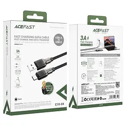 Кабель ACEFAST C10-04 USB to Type-C 3A, 1.2m, silicone, zinc connectors, чорний - мініатюра 3