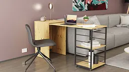 Стіл-тумба трансформер Смарт 2/2 Ferrum-decor 750x1450x600 Чорний метал ДСП Дуб Артизан 16 мм (FRD-105107) - мініатюра 3