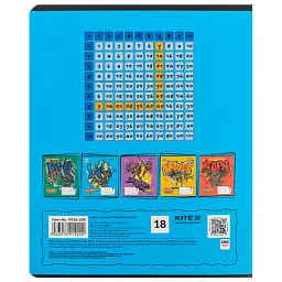 Зошит Kite Ninja Turtles, 18 аркушів, клітинка (NT24-236), в асортименті - мініатюра 7