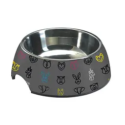 Миска для тварин Croci Melamine Geometrical нержавіюча, гумована основа, змінна чаша, 0,8 л, 24 см