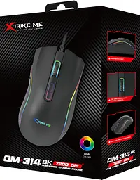 Мишка XTRIKE ME GM-314, ігрова 7200dpi., 7кн., RGB, чорна - мініатюра 7