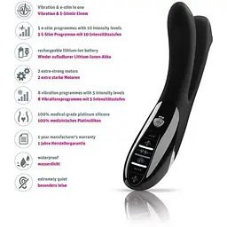 Вібратор подвійний з електростимуляцією Mystim Tingling Aparte eStim Black - мініатюра 6