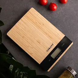 Кухонні настільні електронні ваги Sokany SK-19025 для зважування продуктів LCD-дисплей до 5 кг Дерево - мініатюра 4