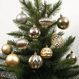 Ялинкові кулі та прикраси House of Seasons пластикові 6/7 см 60 шт. шампань (8720967923748) - мініатюра 2
