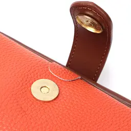 Жіночий клатч з цікавою клямкою з натуральної шкіри Vintage 22424 помаранчевий - мініатюра 7