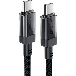 Дата кабель USB-C to USB-C 1.2m 60W stainless steel C12-03 Black Acefast (6974316283317) - мініатюра 2