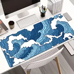 Килимок для миші та клавіатури Blue Waves / 90×40 см / Blue
