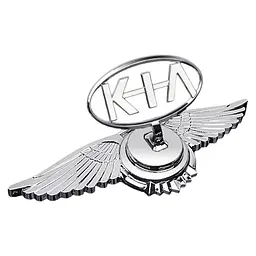 Емблема приціл Kia орлині крила метал Хром 215х70х72 мм на скотчі