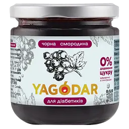 Джем для діабетиків на пектині Yagodar Чорна смородина 210 г