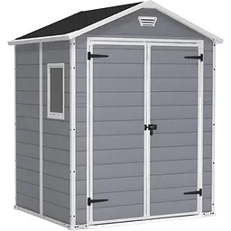 Садовий пластиковий будиночок Keter Manor 6x5 DD сіро-білий