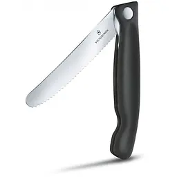 Кухонний ніж Victorinox SwissClassic Foldable Paring лезо 11см хвил. з чорн. ручкою (блістер) - мініатюра 3