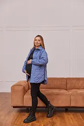 Куртка-сорочка 2в1 для вагітних демісезонна Alabama розмір M Lullababe Блакитний - мініатюра 4