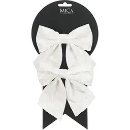 Бант декоративний Mica Decorations 13 см білий велюр 2 шт. (1181201)