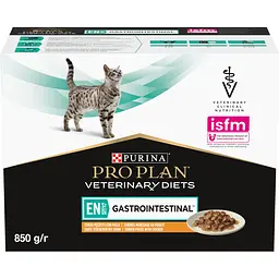 Уцінка. Вологий корм для кошенят та дорослих котів Purina Pro Plan Veterinary Diets EN Gastrointestinal з куркою 850 г (10 шт. x 85 г) (12331738)  - мініатюра 2