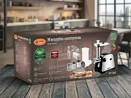 Електрична м'ясорубка BITEK насадки для ковбас і кеббе 4200 Вт BT-203 - мініатюра 5