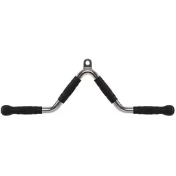Ручка для тяги York Fitness V-подібна багатофункціональна з гумовими рукоятками, хром - мініатюра 2