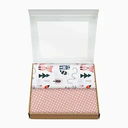 Пелюшки дитячі багаторазові Cosas Wood Animals 2 шт 80х100 см (Бязь_ЗвіріЛісовіОранж_ГорохТеракот) - мініатюра 2