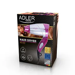 Фен для волосся Adler AD 223 pi 1300w - мініатюра 4