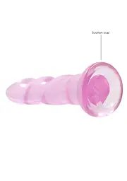 Фалоімітатор RealRock Crystal Clear 7" 18 см (рожевий) - мініатюра 2