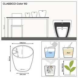 Вазон Lechuza Classico Color, 90 л, сірий (13334) - мініатюра 3