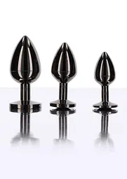 Анальна пробка Taboom Butt Plug With Diamond Jewel M, 8,5 см (чорний) - мініатюра 5