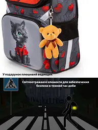 Ортопедичний шкільний рюкзак (ранець) School Standard 6 в 1 для дівчинки 570 гр 14,5 літрів Сірий з червоним - мініатюра 9