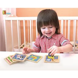 Дерев'яний міні-пазл Viga Toys Сонечко 4 елементи (50140) - мініатюра 3