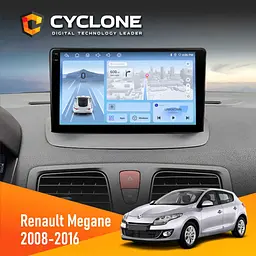 Штатна магнітола Renault Megane III 2008-2016 Cyclone C9-012 4x64, DSP, 4G Cyclone (НФ-00008007)