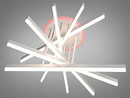 Стельова світлодіодна люстра Diasha 7010WH LED 3color, димер, пульт, 102 W, 65 см, 12-18m2 - мініатюра 2
