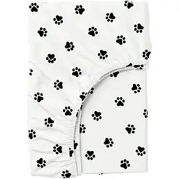 Простирадло Cosas на резинці 120х200 paws, білий (Paws_120x200x20)