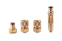 Набір для поливу латунний Intertool Storm 1 насадка 1/2" × 1 адаптер 1/2 та 3/4" × 2 конектори 1/2 - мініатюра 6