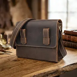 Сумка чоловіча-листоноша у вінтажній шкірі 14980 Vintage коричнева