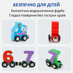 Дерев'яний магнітний потяг із цифрами - мініатюра 6