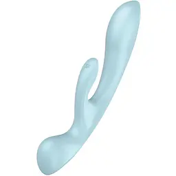 Вібратор кролик Satisfyer Triple Oh 24 см блакитний