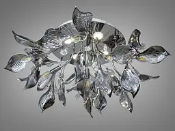 Люстра стельова декоративна LED Diasha 7229-10+4C HR 10 ламп, E14, 40 см, хром, сучасний стиль для залу - мініатюра 2