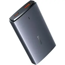 МЗП GaN5 Pro Ultra-Slim PD65W+QC3.0 (1USB-A/1C) + кабель Type-C to Type-C (CCGP15011) Gray Baseus teh0029597