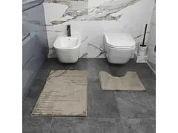 Набір для ванної DARIANA 50*80+50*40см бежевий Smile з вирізом полоса