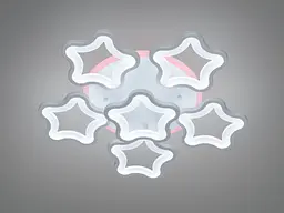 Світлодіодна стельова люстра зірки для спальні Diasha 1660/5+1WH LED 3color біла 55 см 95 W з пультом - мініатюра 2