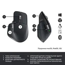 Комплект Logitech MX Keys for Business UA Graphite + Desk Mat Studio Series Mid Grey (MX920-010933) - мініатюра 7