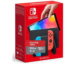 Ігрова консоль Nintendo Switch OLED model Neon Blue-Red + Карта пам'яті SanDisk Ultra 512 ГБ - мініатюра 6