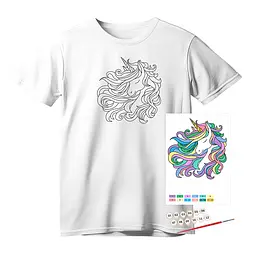 Футболка-розмальовка, Unicorn , бавовна 100%, розмір S, ROSA Talent - мініатюра 1