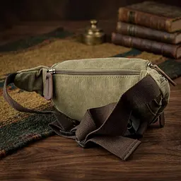 Сумка поясна текстильна 20174 Vintage оливковий - мініатюра 4