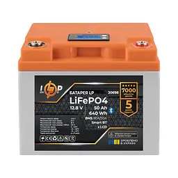 Батарея LiFePo4 LogicPower 12V (12.8V) - 50 Ah (640Wh) LCD Smart BT (30698) - мініатюра 1