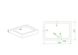 Душовий піддон Mixxus Hard з сифоном прямокутний ST01-120x80x13 New діаметр зливу 52 мм MI8431, Білий - мініатюра 7
