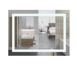 Дзеркало Mixxus WARM MR02-90x70 з LED Touch, Anti-fog, димером, регулюванням яскравості, годинником (MI6673) - мініатюра 1