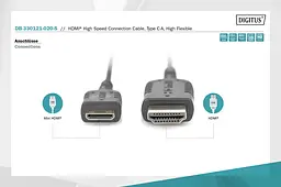 Кабель Digitus HDMI - miniHDMI Ultra HD 2m black - мініатюра 2