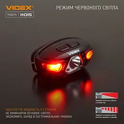 Налобний світлодіодний ліхтарик Videx 330Lm 5000K (VLF-H015) - мініатюра 5