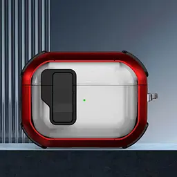Футляр протиударний Locking Button для навушників Airpods Pro 2 / Pro Red - мініатюра 2