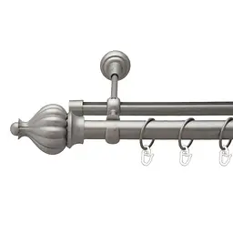 Карниз Orvit Таджа металевий дворядний опозитний гладка \ профільна труба кільце металеве Сатин 25\19 мм 160 см (6452762)